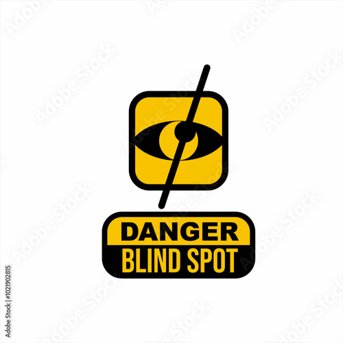Blind spot hazard icon logo design.