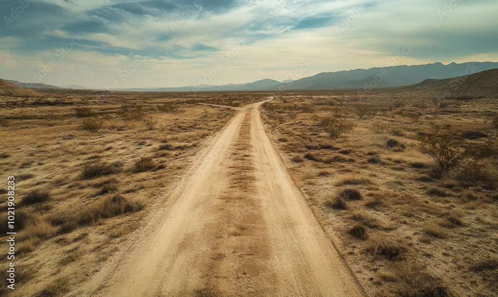 Road through desert landscape Road through desert landscape