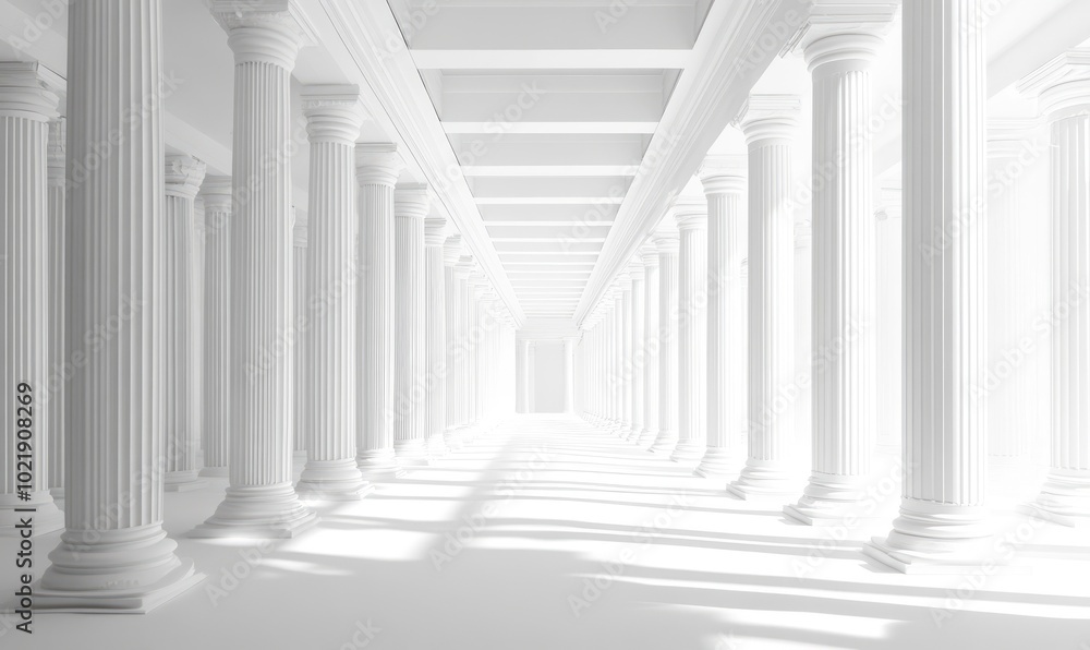 Obraz premium Rows of three dimensional columns