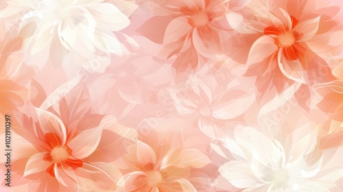 Elegantly crafted floral designs in gentle pastel hues evoke a tranquil ambiance ideal for enhancing any creative project or space. Generative AI