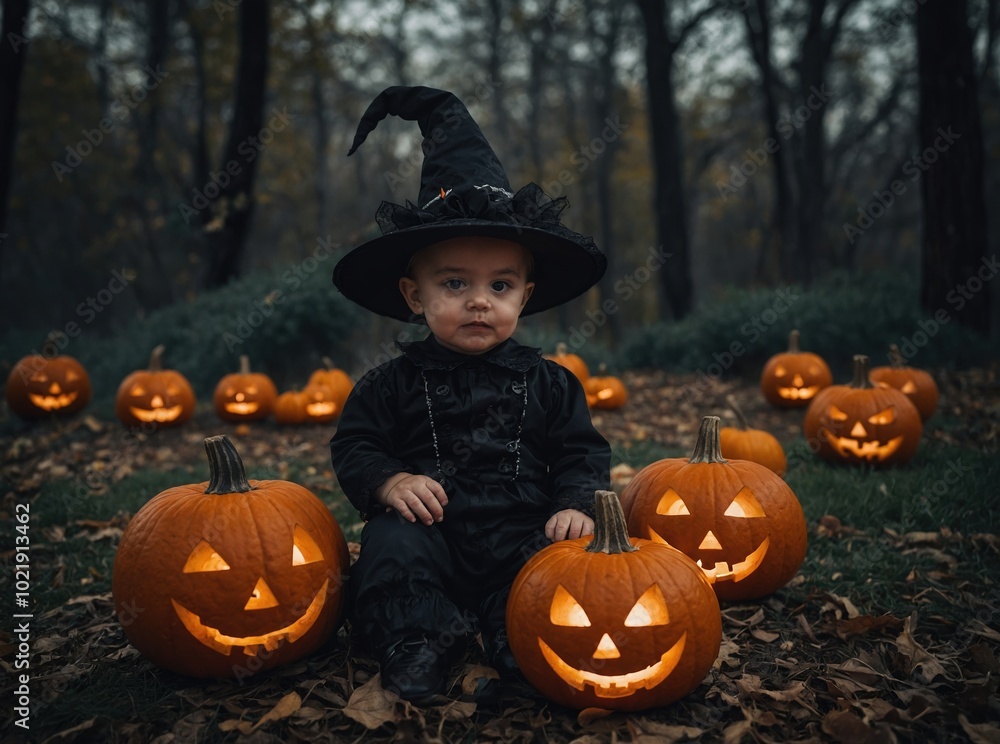 An eerie wind rustling the leaves in the twilight of Halloween night An eerie wind rustling the leaves in the twilight of Halloween night