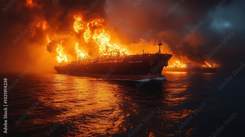 Critical Moments with a Oil Tanker Fires at Sea Critical Moments with a Oil Tanker Fires at Sea