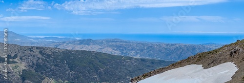 Panoramic view on Sierra Nevada range, Andalusia, Spain