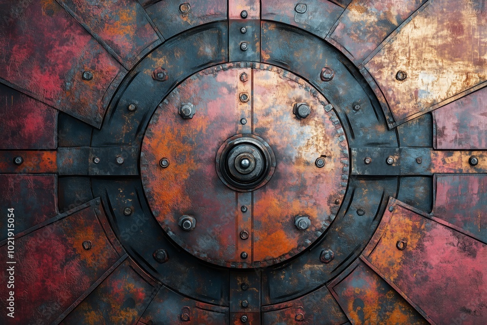 Fototapeta premium steam punk style textured background, time is flying 