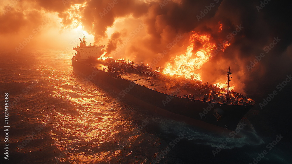 Critical Moments with a Oil Tanker Fires at Sea Critical Moments with a Oil Tanker Fires at Sea