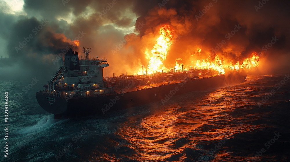 Critical Moments with a Oil Tanker Fires at Sea Critical Moments with a Oil Tanker Fires at Sea