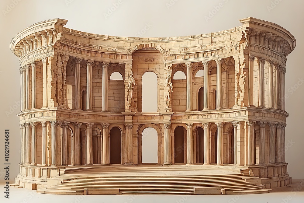 3D Rendered Illustration of an Ancient Building.. 3D Rendered Illustration of an Ancient Building..