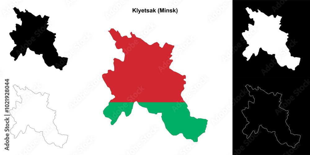 Klyetsak district outline map set Klyetsak district outline map set