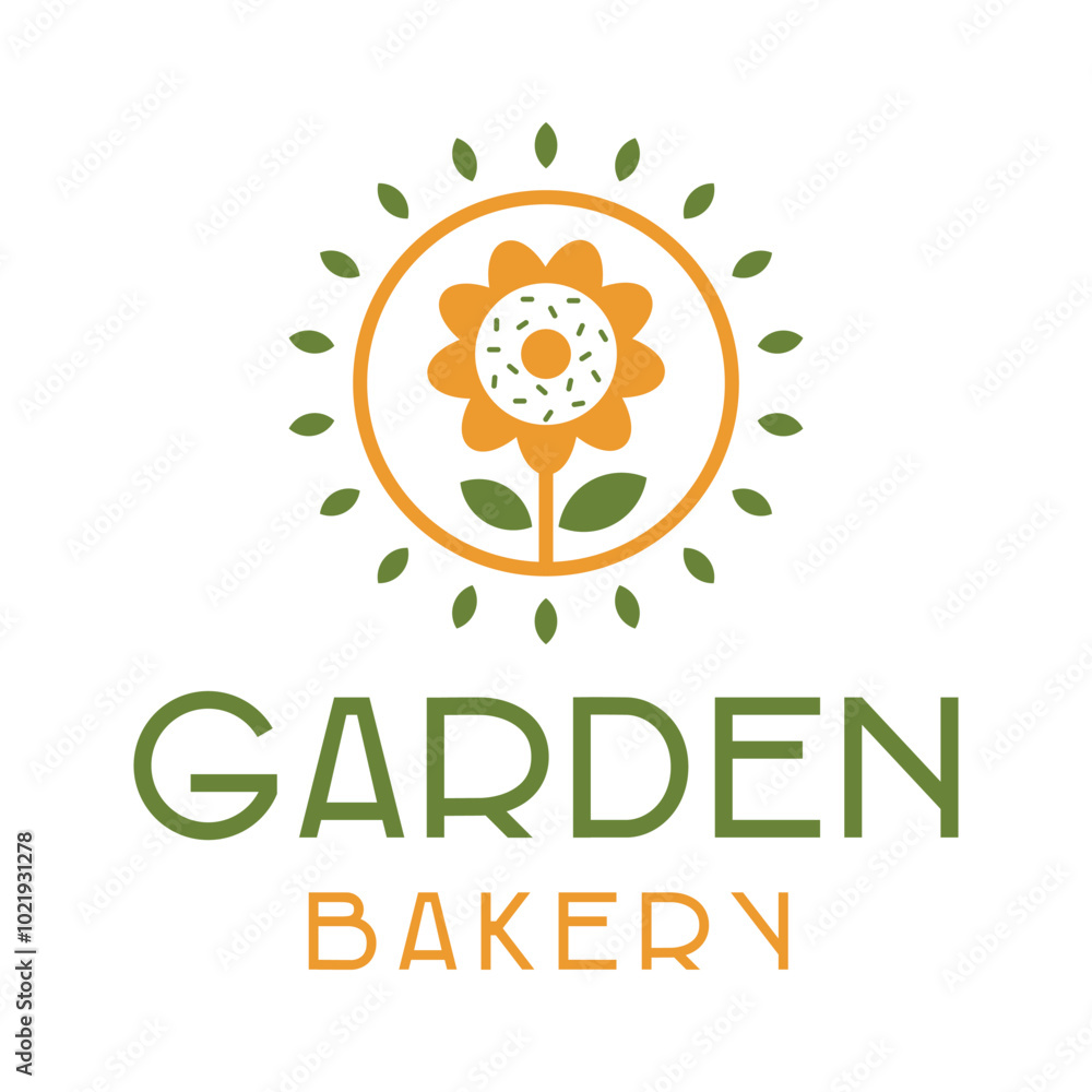 Fototapeta premium garden bakery flat minimalist logo design