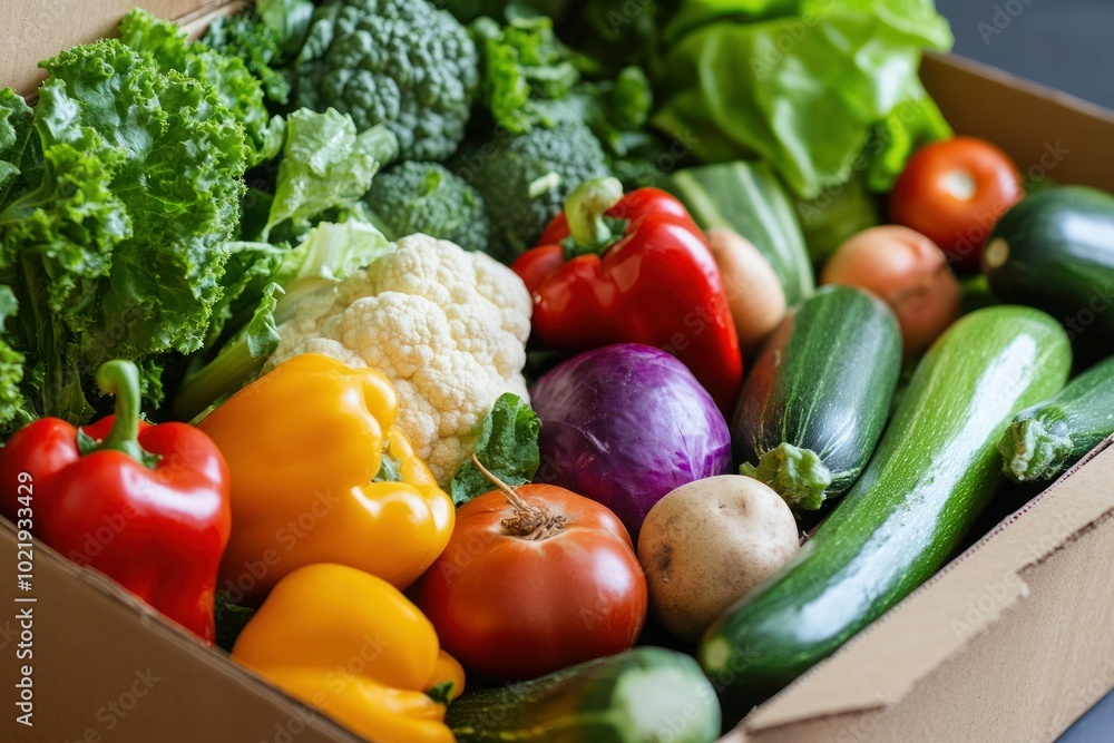 Fresh Organic Vegetables Box Ready for Use Fresh Organic Vegetables Box Ready for Use