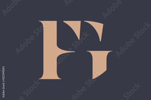 Abstract letter FG logo. This logo icon incorporate with abstract shape in the creative way. 