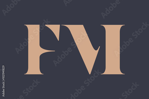 Abstract letter FM logo. This logo icon incorporate with abstract shape in the creative way. 