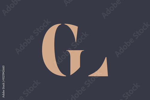 Abstract letter GL logo. This logo icon incorporate with abstract shape in the creative way. 