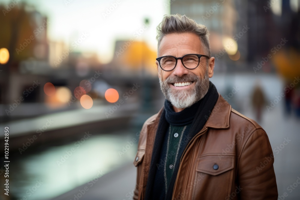 Handsome middle-aged man in the city. Portrait of a happy senior man. Handsome middle-aged man in the city. Portrait of a happy senior man.