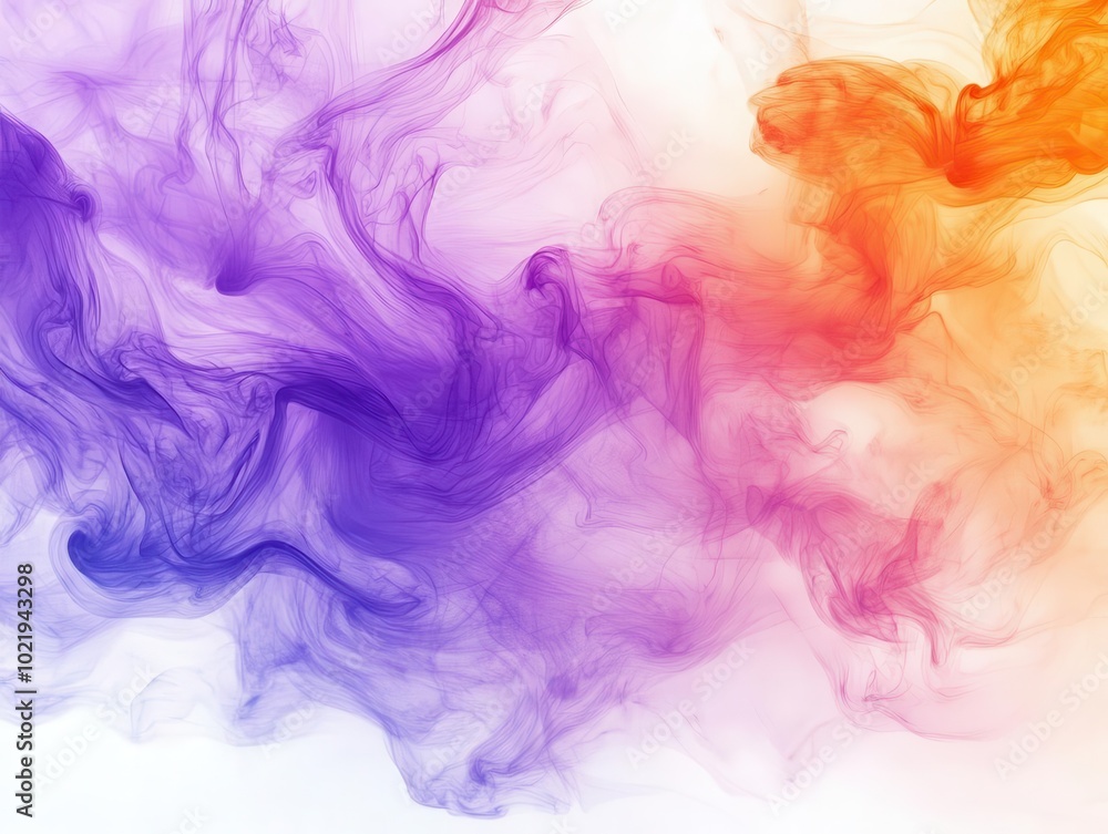Fototapeta premium abstract nebula cloud patterns swirling with vibrant hues, set against a clean white background, inviting imagination and creativity through its harmonious shapes and colors