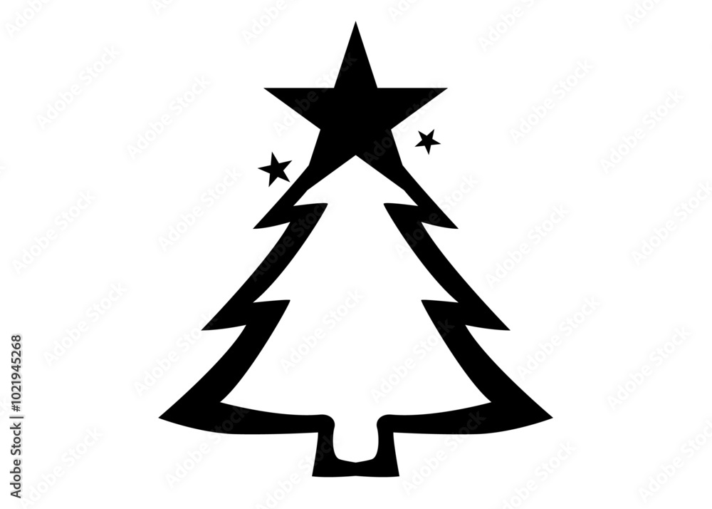 クリスマスツリーのシンプルなイラスト、ベクター素材02 クリスマスツリーのシンプルなイラスト、ベクター素材02