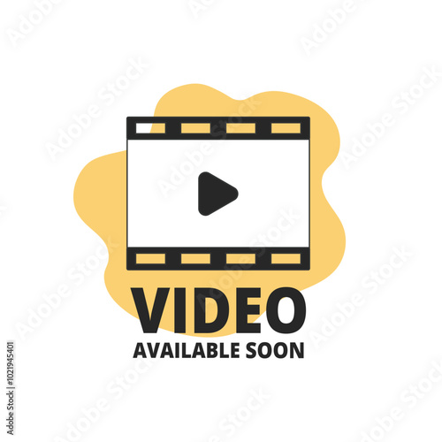 Soon video image vector. Video available soon illustration. Placeholder icon