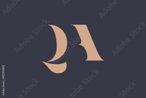 Abstract letter QA logo. This logo icon incorporate with abstract shape in the creative way. 