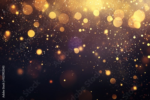 Golden Abstract Background with Bokeh Effect