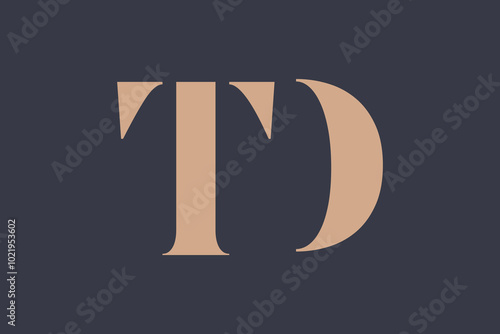 Abstract letter TD logo. This logo icon incorporate with abstract shape in the creative way. 