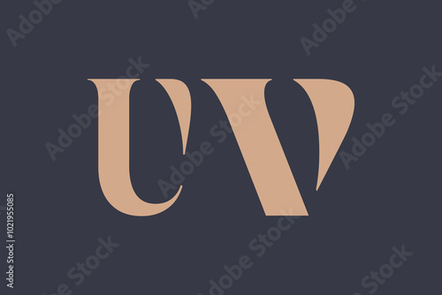 Abstract letter UV logo. This logo icon incorporate with abstract shape in the creative way. 