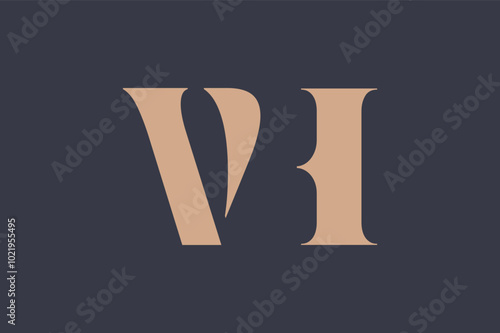 Abstract letter VH logo. This logo icon incorporate with abstract shape in the creative way. 