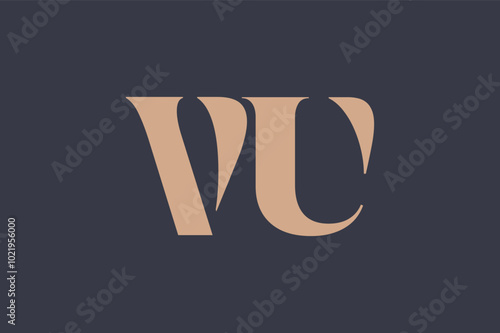 Abstract letter VU logo. This logo icon incorporate with abstract shape in the creative way. 