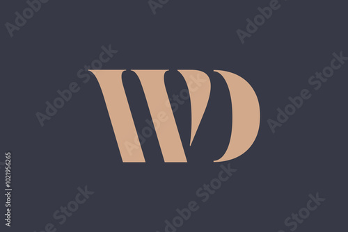 Abstract letter WD logo. This logo icon incorporate with abstract shape in the creative way. 