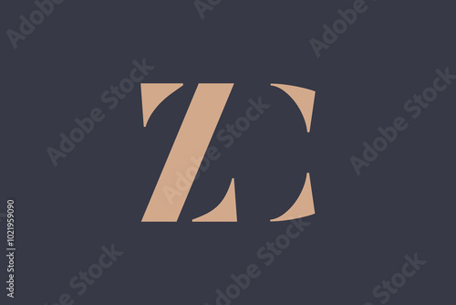 Abstract letter ZC logo. This logo icon incorporate with abstract shape in the creative way. 