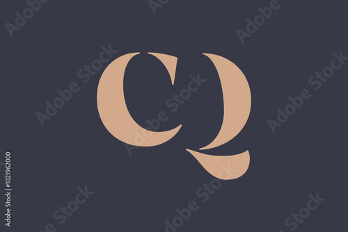 Abstract letter CQ logo. This logo icon incorporate with abstract shape in the creative way. 