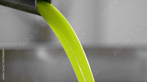 Olive oil production, olive oil comes out of the mill