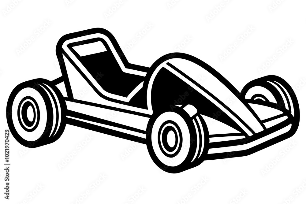 Obraz premium Go Kart Vector Illustration - Line Art Design for Creative Projects