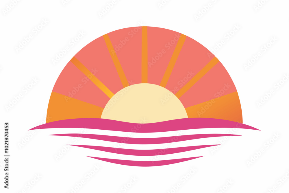 Fototapeta premium pink sunrise icon logo