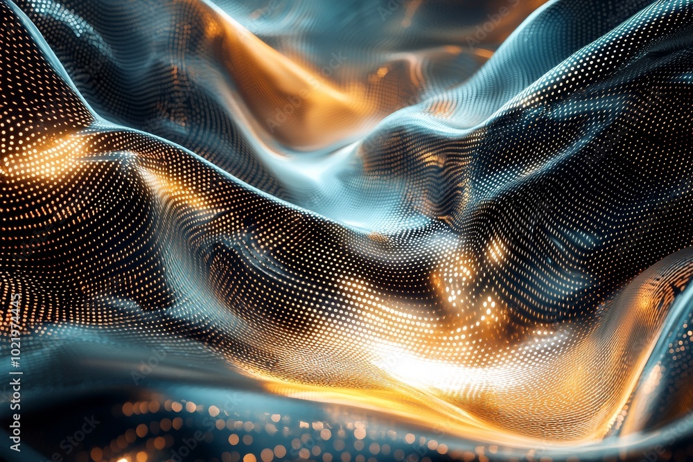 Sacred geometry and subtle wavy surface on a dark golden and dark blue and salmon colored metallic surface Sacred geometry and subtle wavy surface on a dark golden and dark blue and salmon colored metallic surface