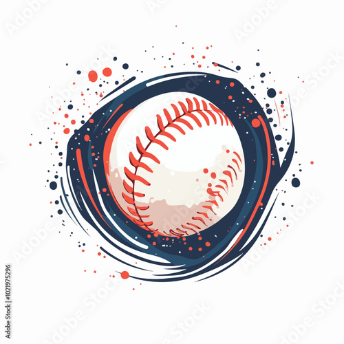 Illustration of a baseball ball. Sports. Baseball.