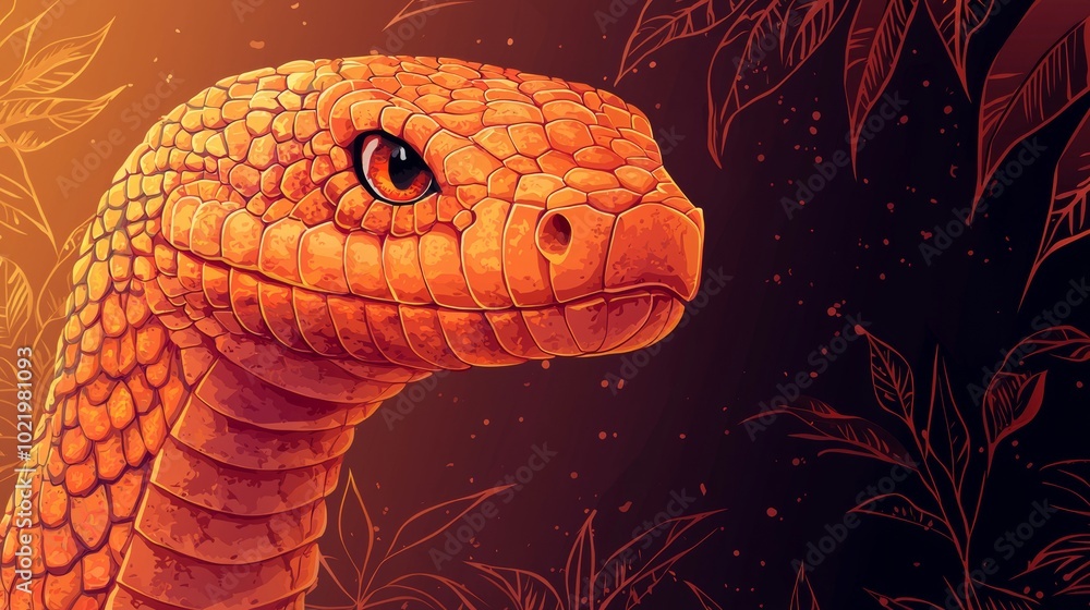 A vibrant and artistic representation of a serpent showcasing its beauty and mystique A vibrant and artistic representation of a serpent showcasing its beauty and mystique