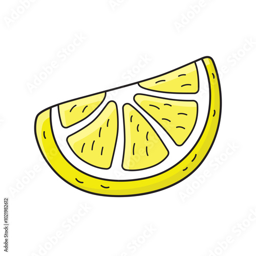 Lemon fruit slice isolated vector illustration