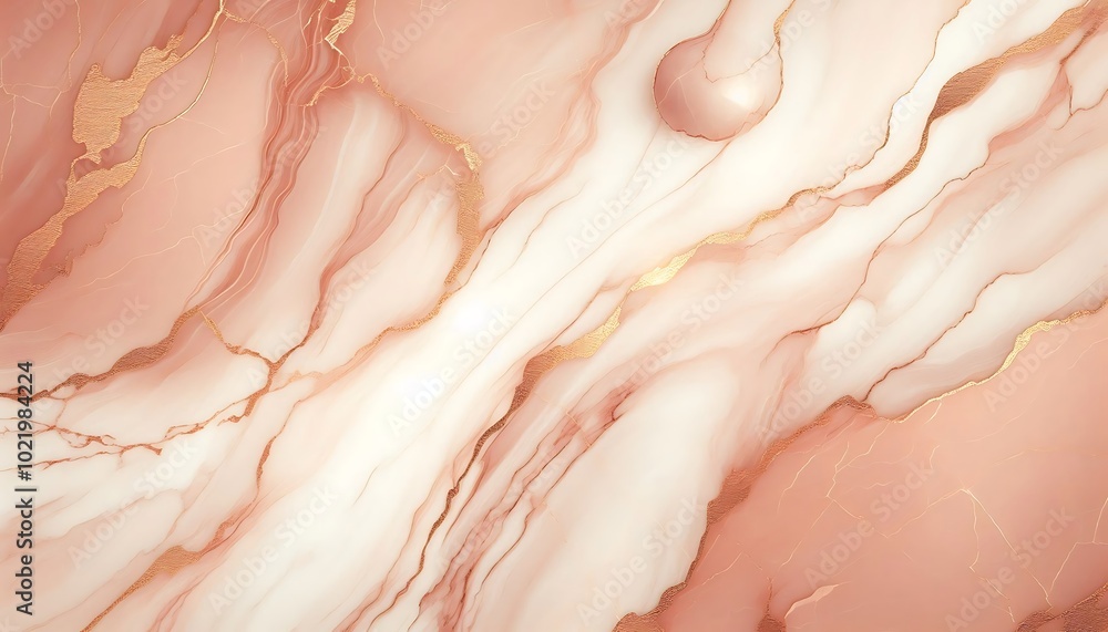 Fototapeta premium Rose Gold Marble with White Veins,generative ai