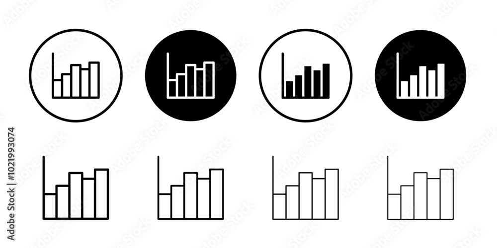 Chart histogram icon Black and white outline vector Chart histogram icon Black and white outline vector