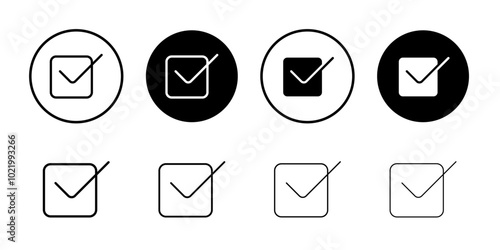 Checkbox icon Black and white outline vector