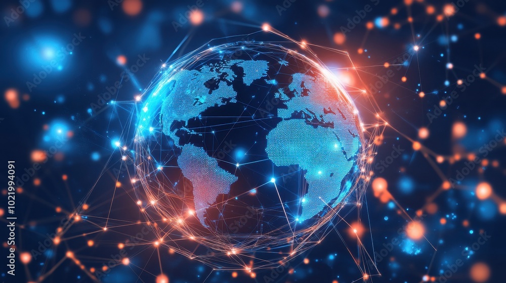 Global network connection concept. Big data visualization. Social network communication in the global computer networks. Internet technology. Business. Science. Vector illustration. Global network connection concept. Big data visualization. Social network communication in the global computer networks. Internet technology. Business. Science. Vector illustration.