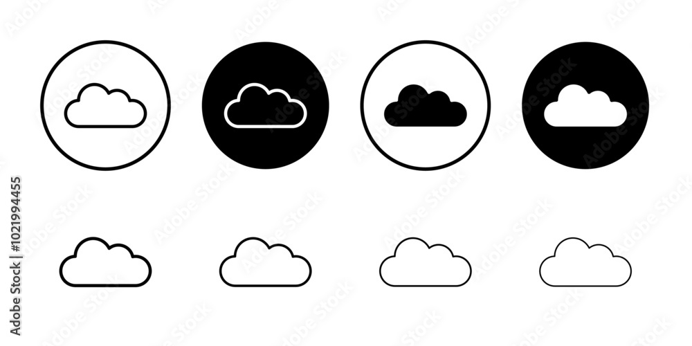 Cloud icon Black and white outline vector Cloud icon Black and white outline vector