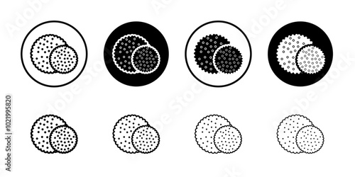 Crackers icon Black and white outline vector