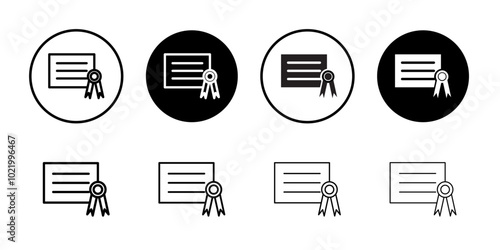 Diploma icon Black and white outline vector