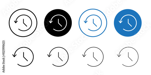 History icon Black and white outline vector