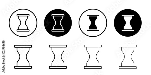 Hourglass icon Black and white outline vector