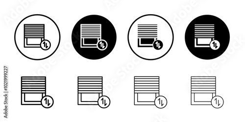 Jalousie icon Black and white outline vector