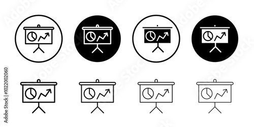 Presentation icon Black and white outline vector