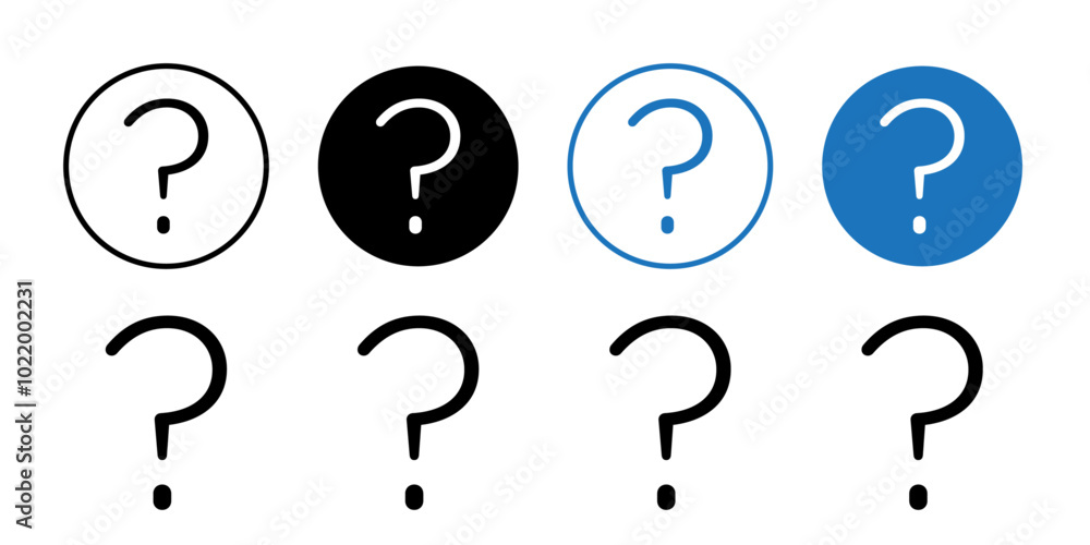 Question Icon Black and white outline vector Question Icon Black and white outline vector