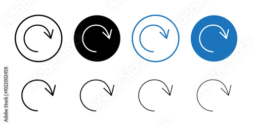 Refresh icon Black and white outline vector